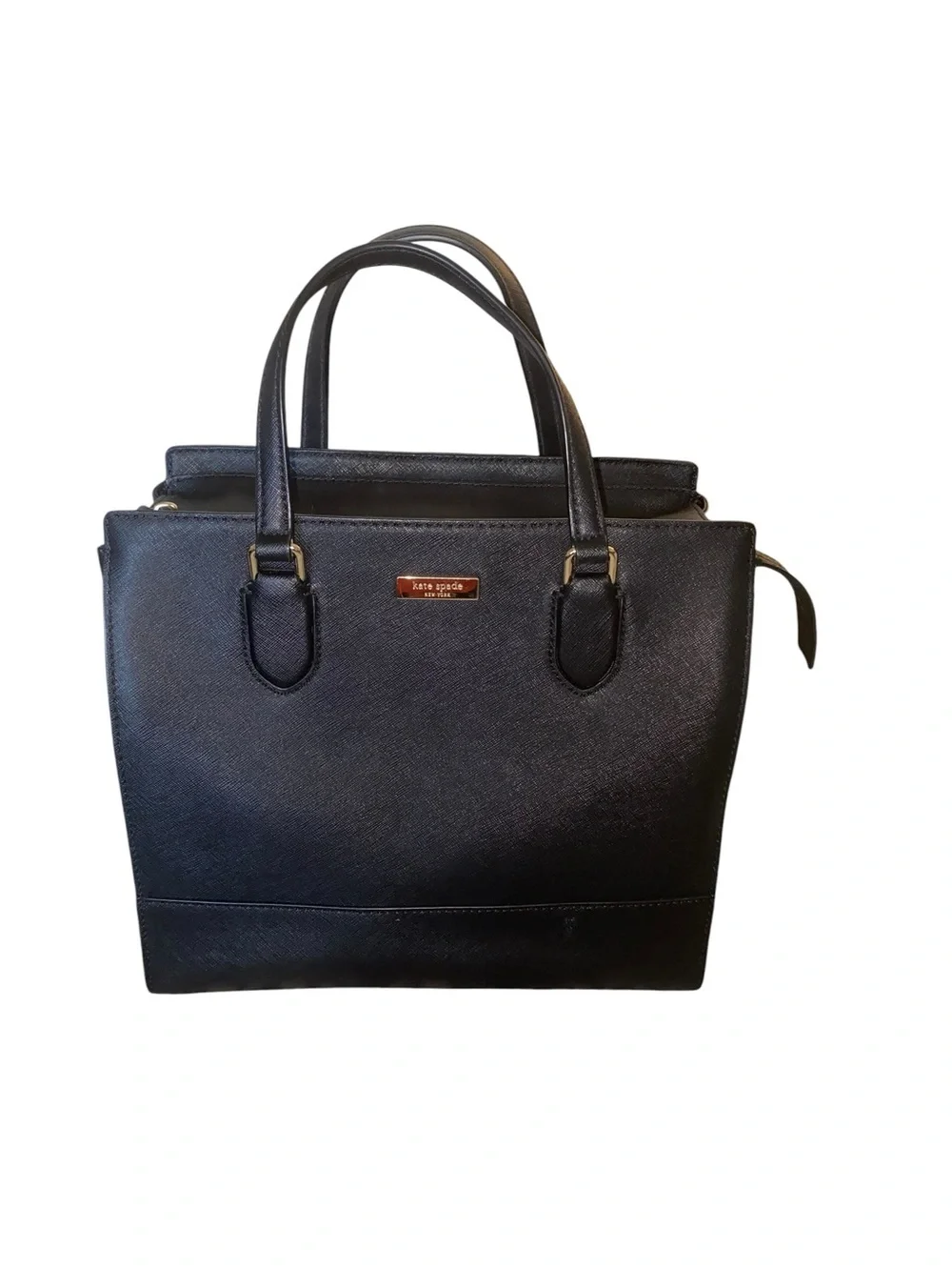 Kate Spade New York Laurel Way Hadlee bag black Saffiano leather gold hardware